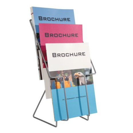 Metalen wand folderhouder a4 3 vaks met flyer