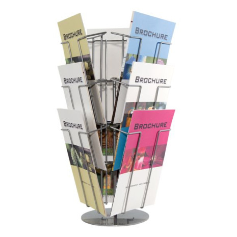 Metalen wand folderhouder a4 3 vaks met flyer