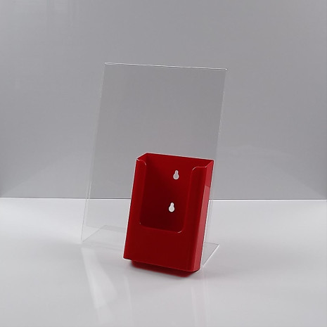 -Standaard A4 Staand met 1/3 A4 Folderhouder Rood
