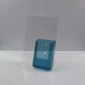 L-Standaard A4 Staand met 1/3 A4 Folderhouder Transparant Blauw