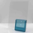 L standaard A3 stand met folderhouder A5 transparant blauw