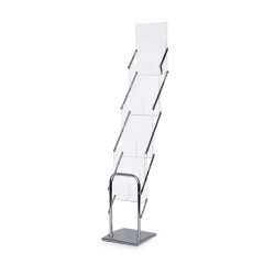 Whemyreat Brochure Holder with Wheels, 4 Large Compartments